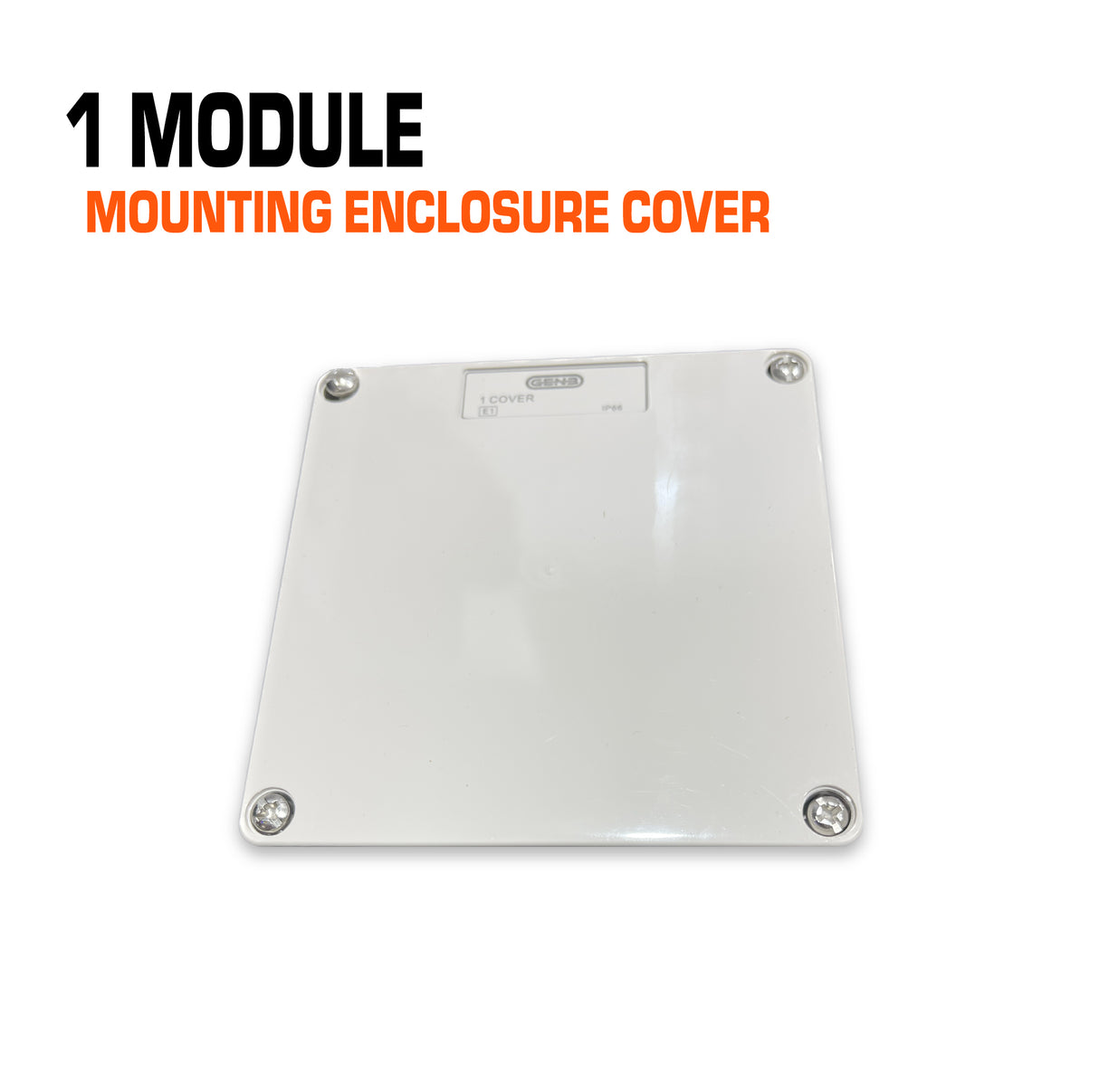 Australian 1 gang cover for mounting enclosure.