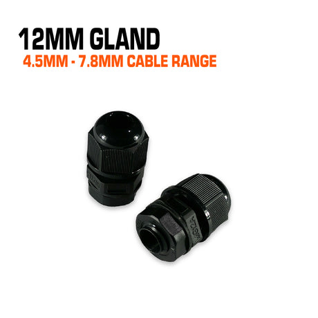 12mm black nylon cable gland.