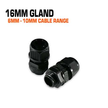 16mm black nylon cable gland.