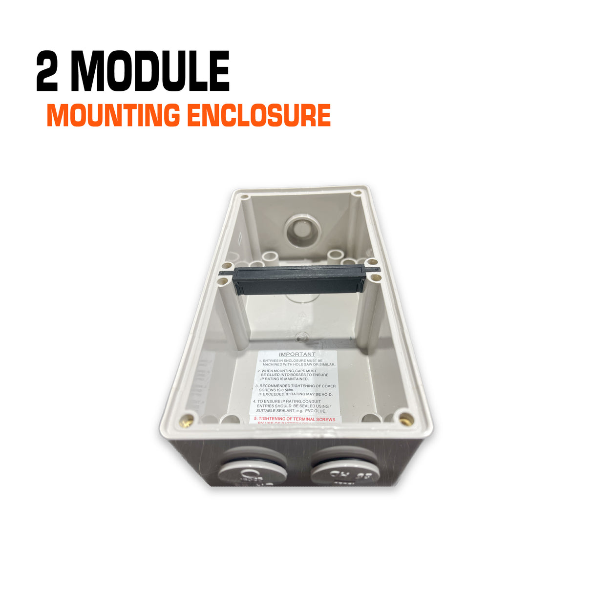 Australian 2 gang mounting enclosure.