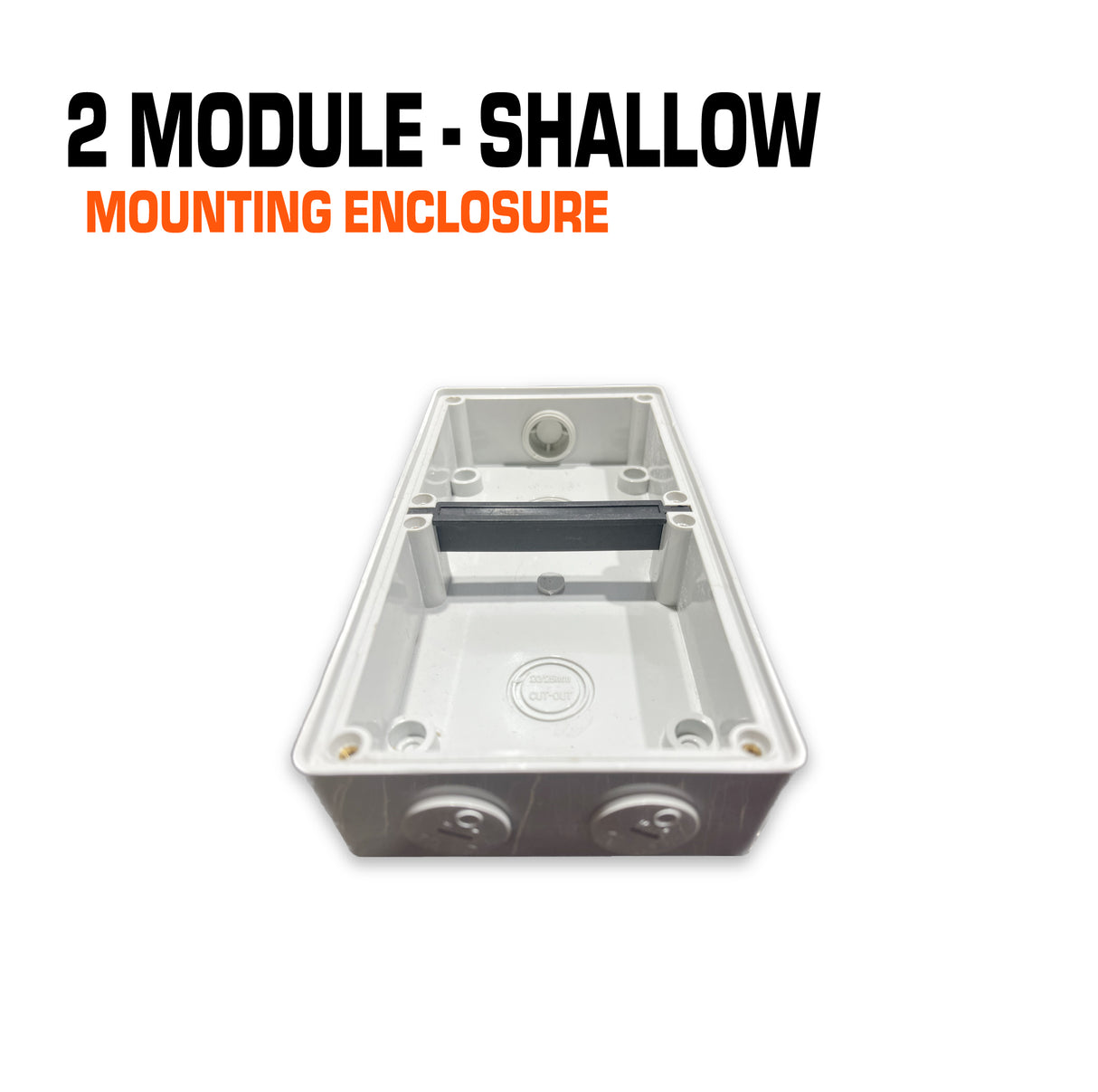 Australian 2 gang shallow mounting enclosure.