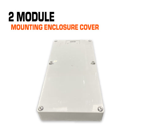 Australian 2 gang cover for mounting enclosure.