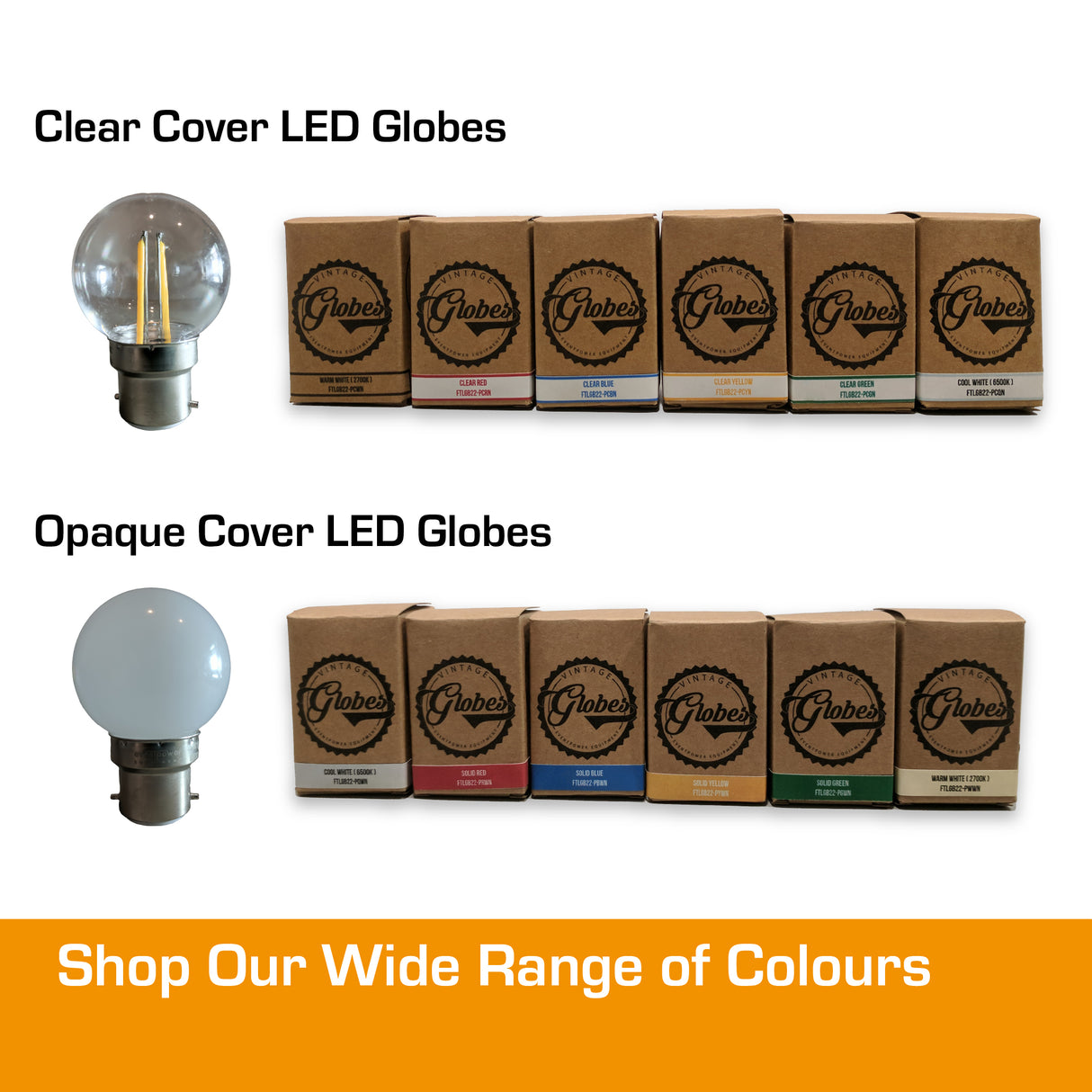 2W Dimmable B22 LED Bayonet Globe Clear Green