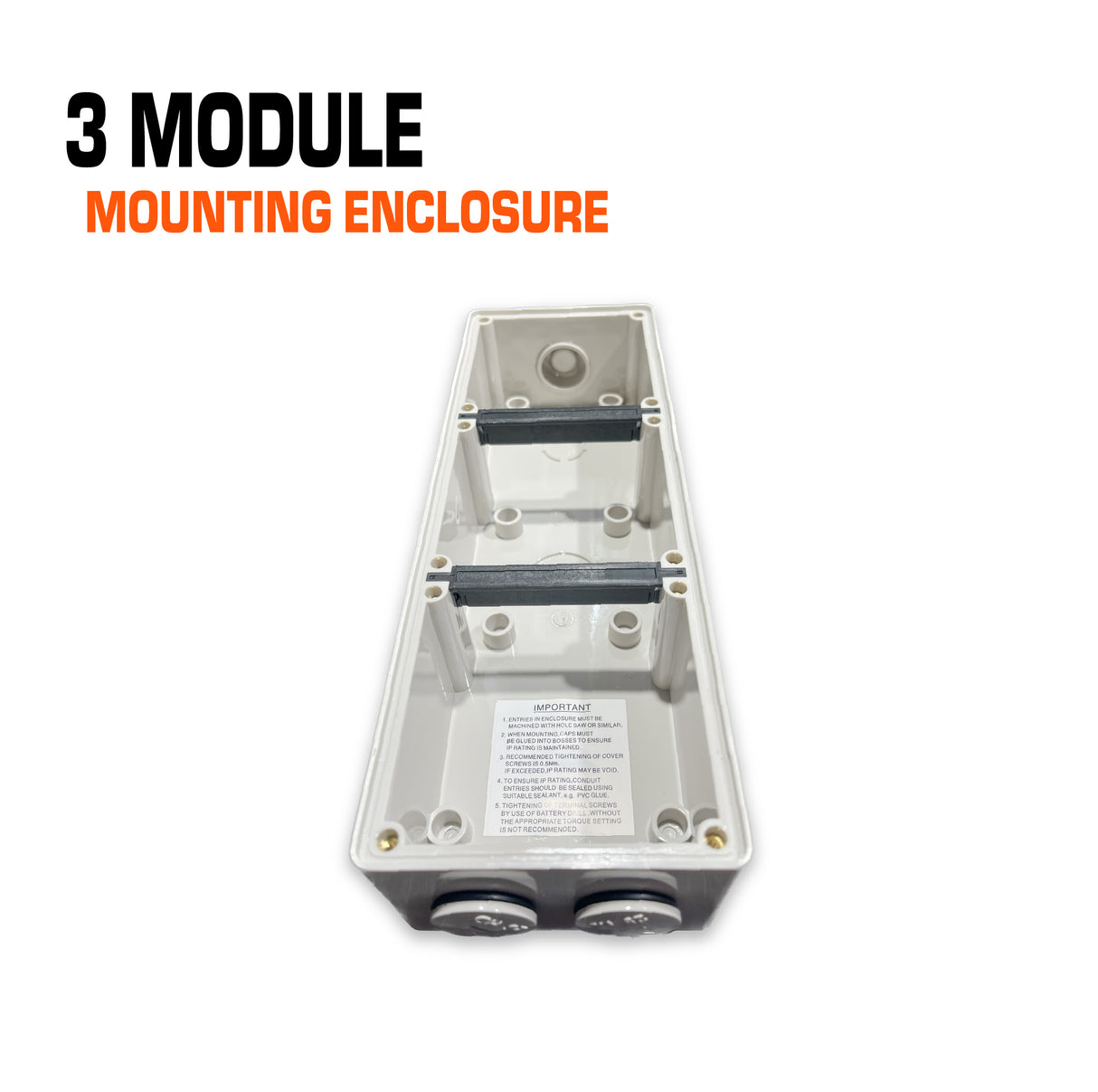 Australian 3 gang mounting enclosure.
