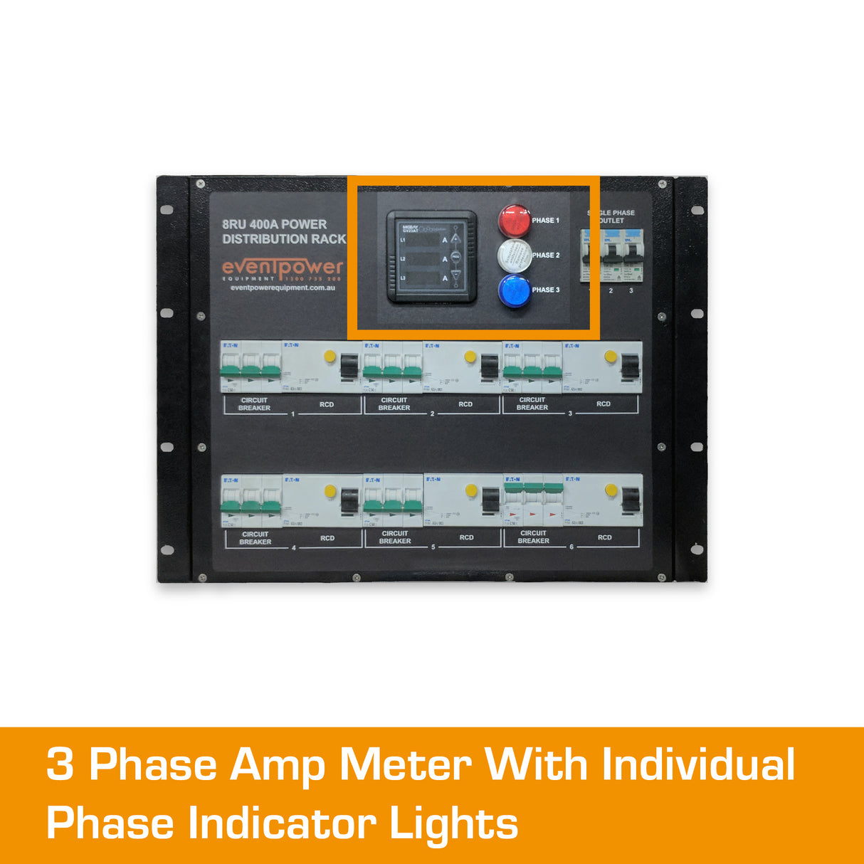 8RU 400A Rack Mount Distribution Board