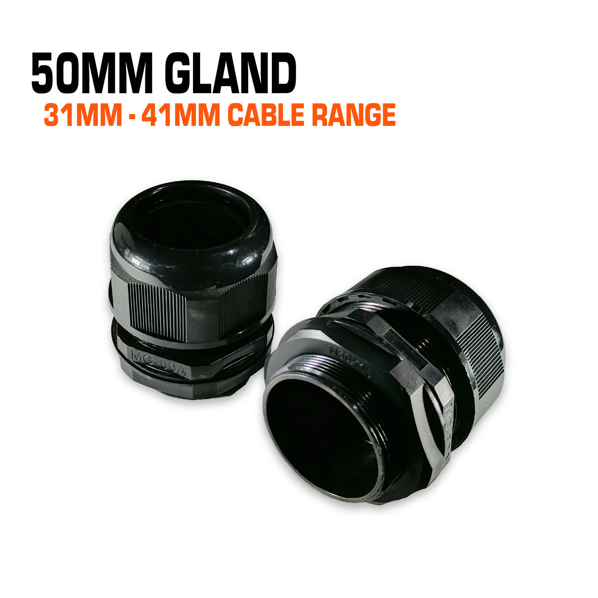 50mm black nylon cable gland.