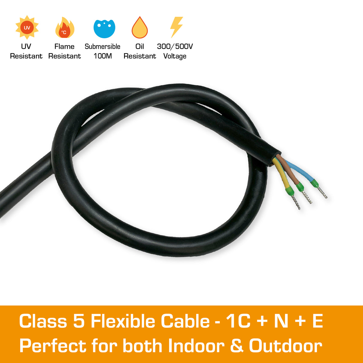 32 Amp Single Phase Extension Lead 3 Pin - 5M