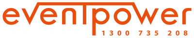 Eventpower Equipment orange logo with phone number.