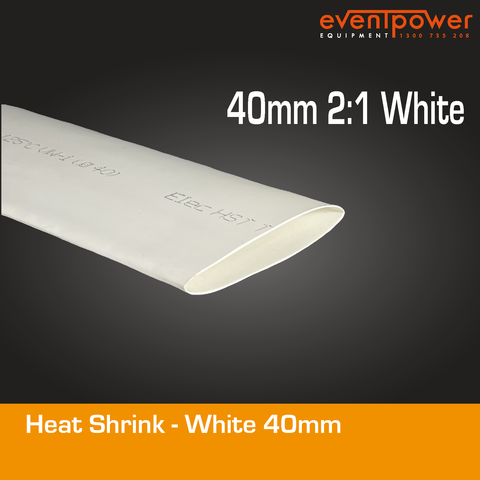 Heatshrink - 40mm 2:1 White 1m