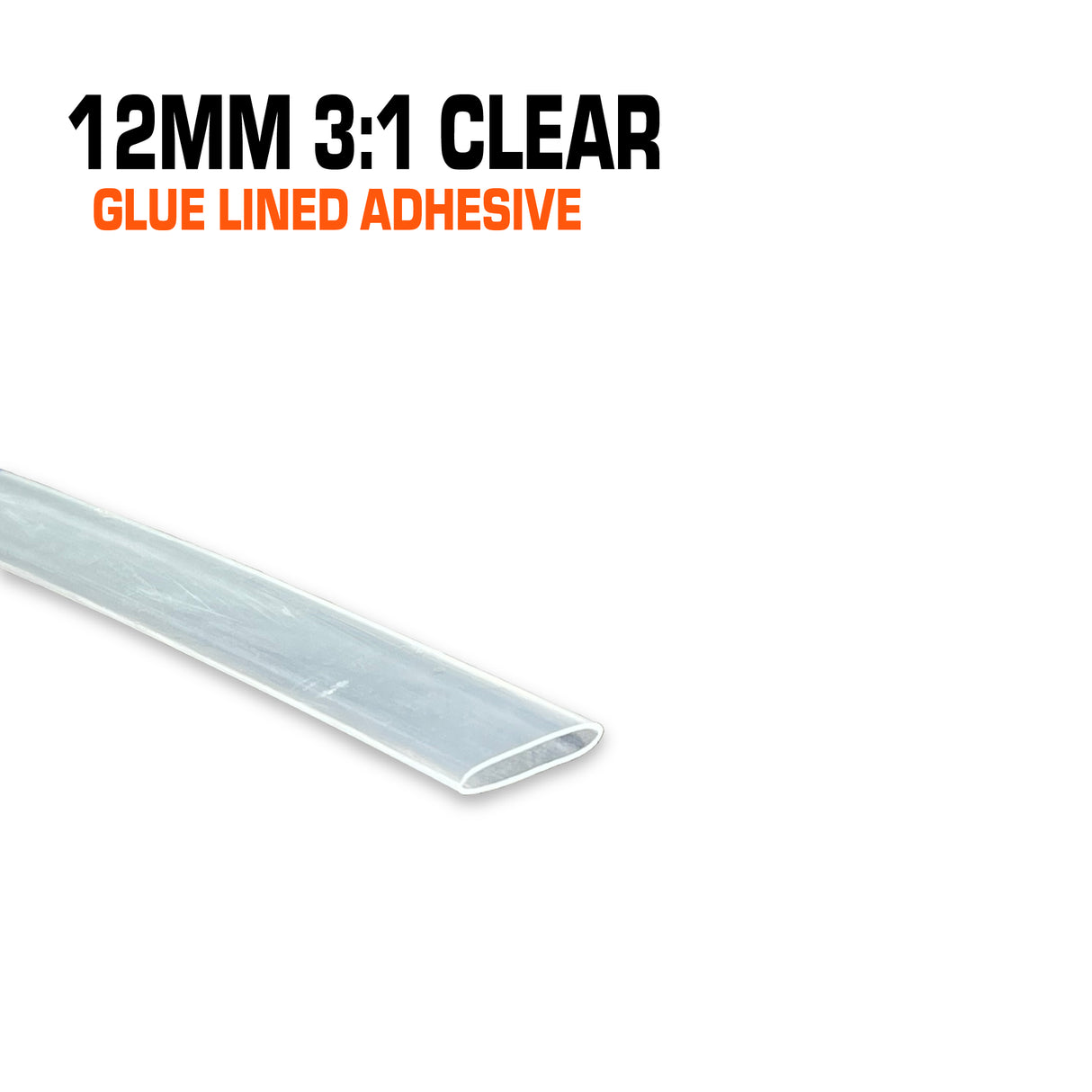 12mm clear glue-lined heat shrink.