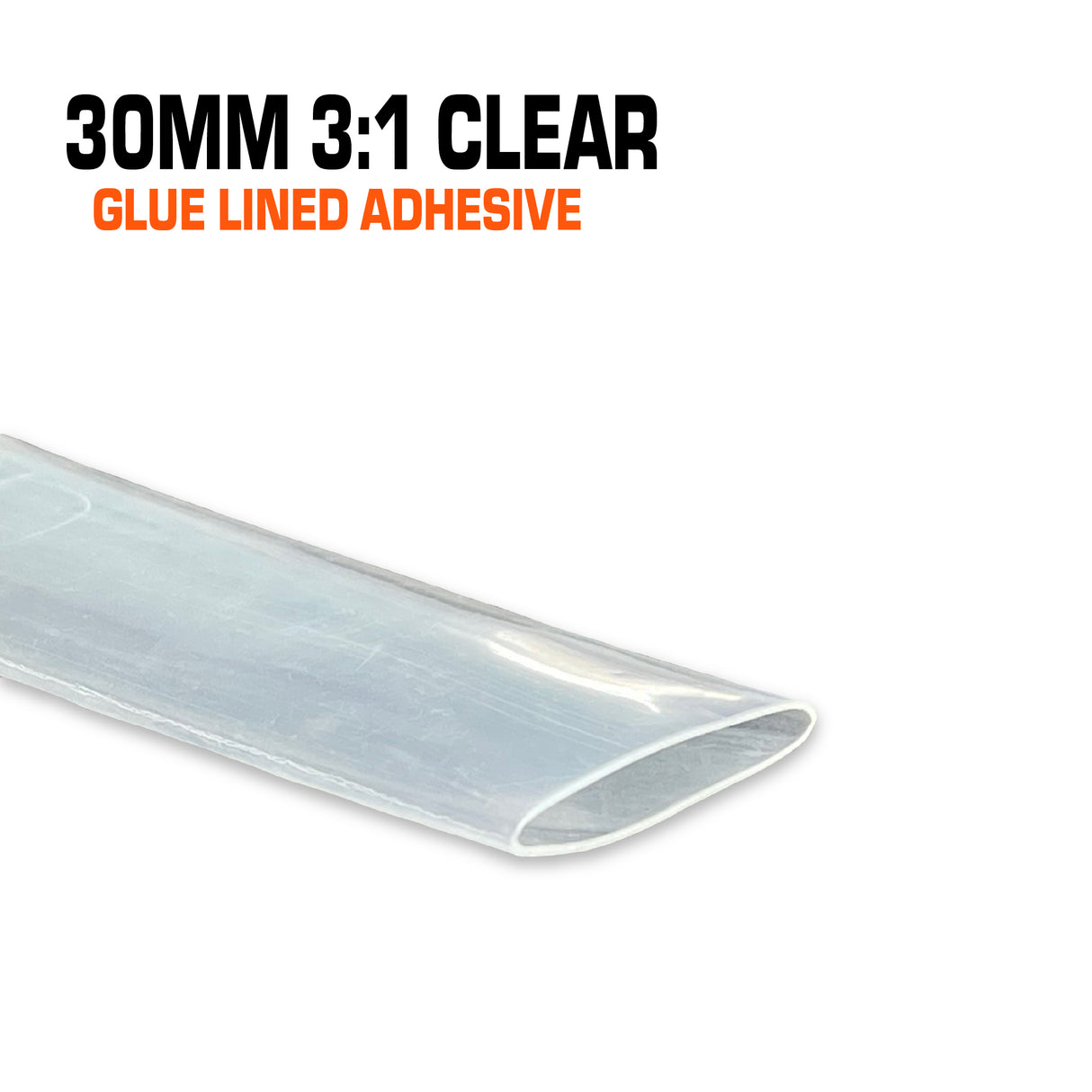 30mm clear glue-lined heat shrink.