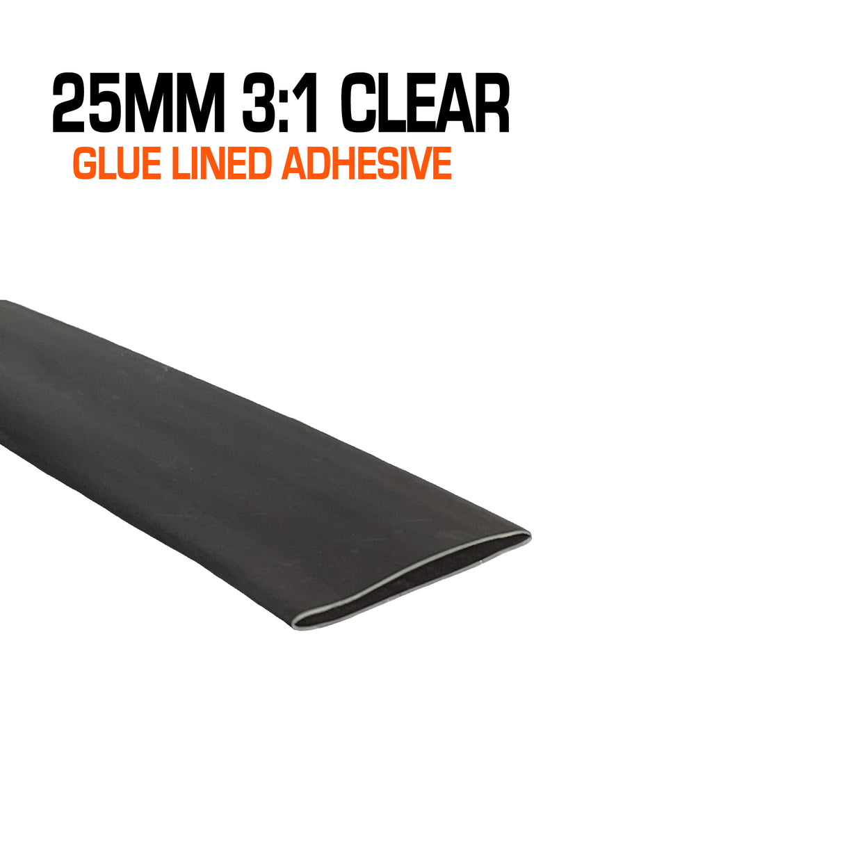 Glued line Adhesive Heatshrink - 25.4mm 3:1 Black 1m