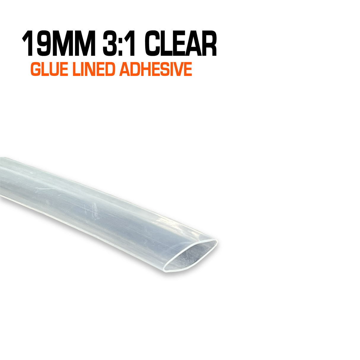 Glued line Adhesive Heatshrink - 19mm 3:1 Clear 1m