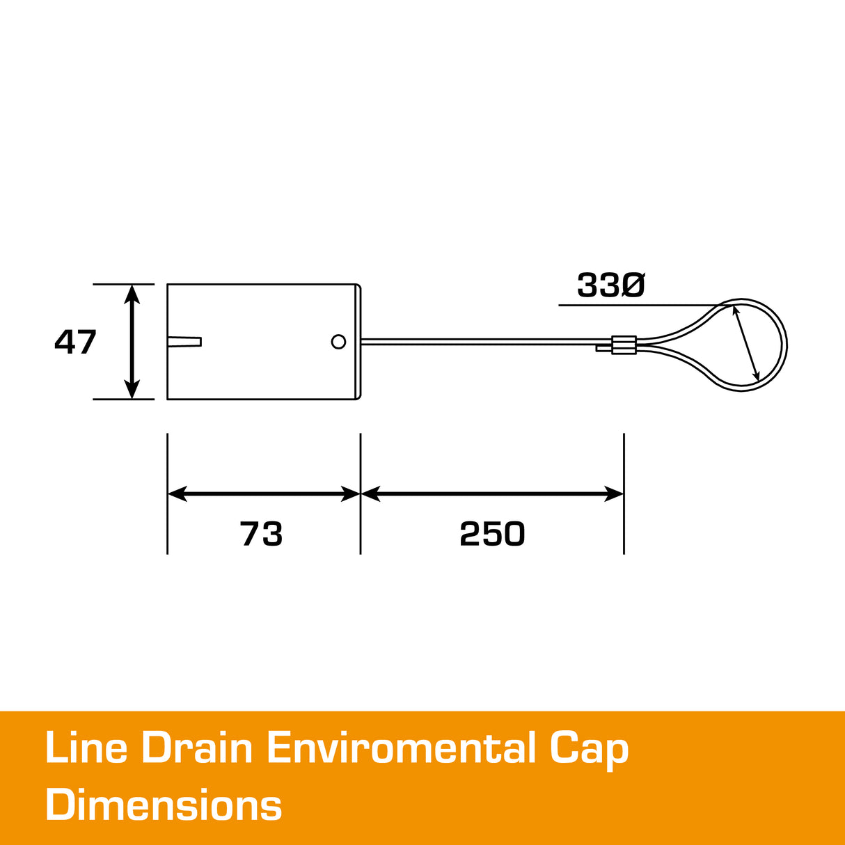 POWERSAFE Line Drain Black IP67 Environmental Cap