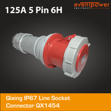 Qixing IP67 Line Socket - 125A 5 PIN QX1454