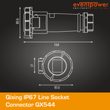 Qixing IP67 Line Socket-16A 4 Pin QX544