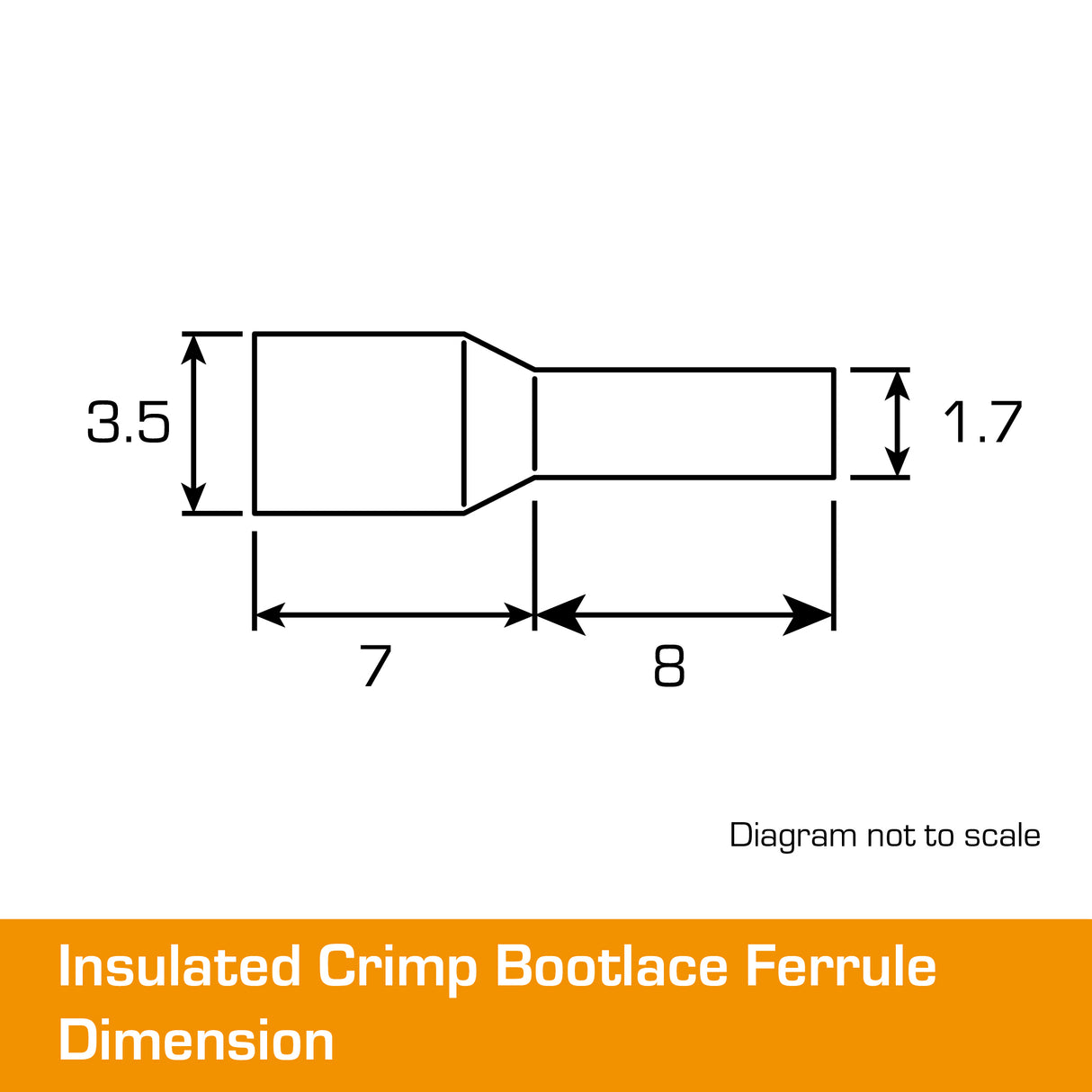 1.5mm² Bootlace Short Black 8mm Ferrule 500pk