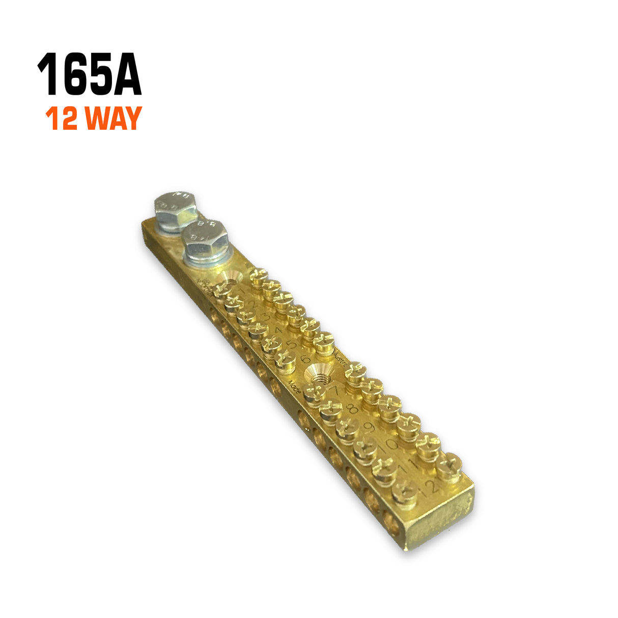 Copper busbar 165 amp 12 way.