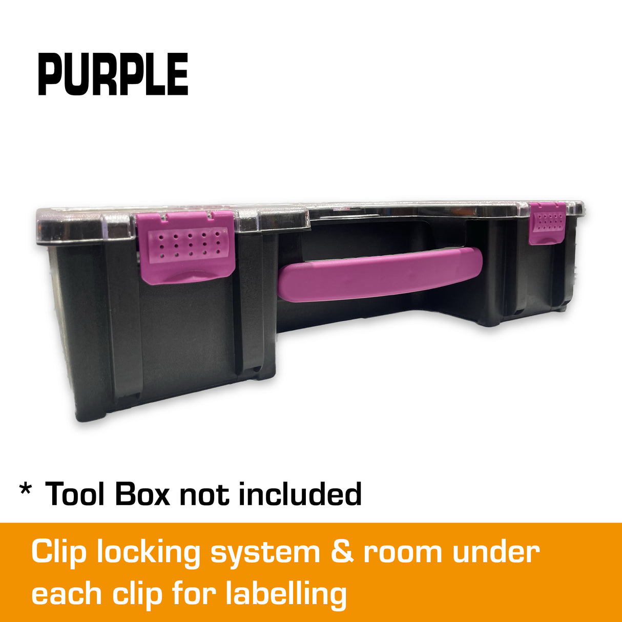 Purple clips and handle to suit Tool Box Organizer