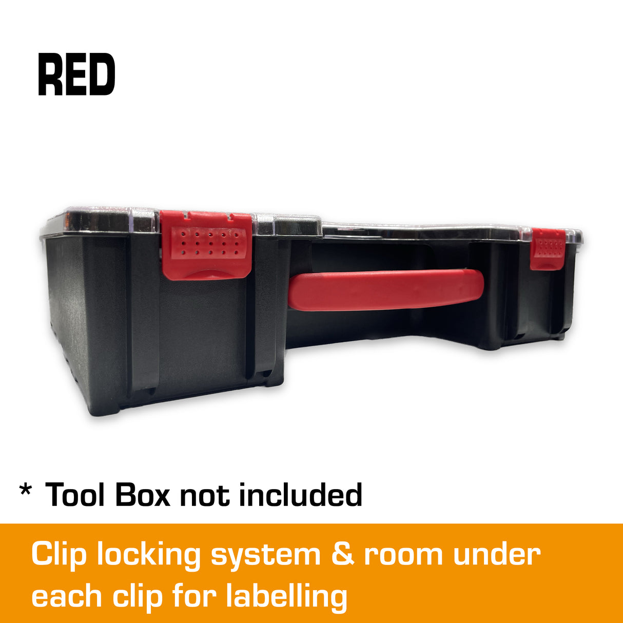 Red clips and handle to suit Tool Box Organizer
