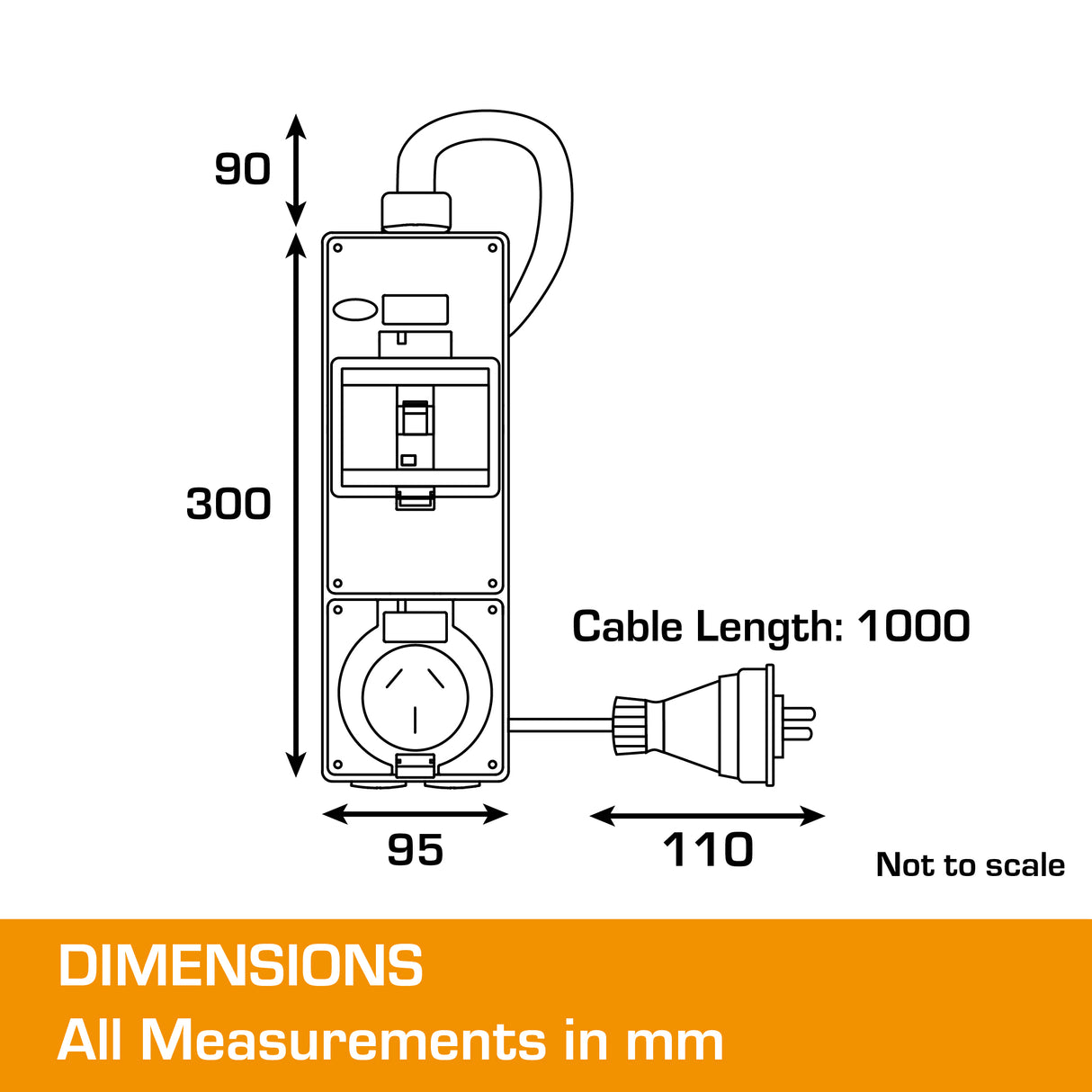 20 amp to 15 amp adapter single phase dimensions