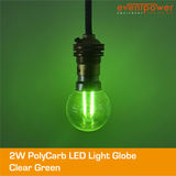 2W PolyCarb Clear Green dimmable B22 Bayonet