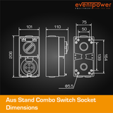 Aus Stand Combo Switch Socket 32A 5 PIN