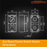 Aus Stand Combo Switch Socket 10A 4 PIN