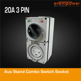 Aus Stand Combo Switch Socket 20A 3 PIN