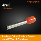 4mm Bootlace Long Orange 18mm ferrule 100pk