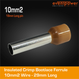 10mm Bootlace Long Brown 18mm ferrule 100pk