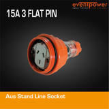 Aus Stand Line Socket 15A 3 Flat PIN