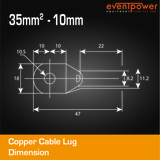 Copper Cable Lug - 35mm Lug 10mm Hole