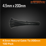 4.5mm Black Cable Tie 200mm 100pk