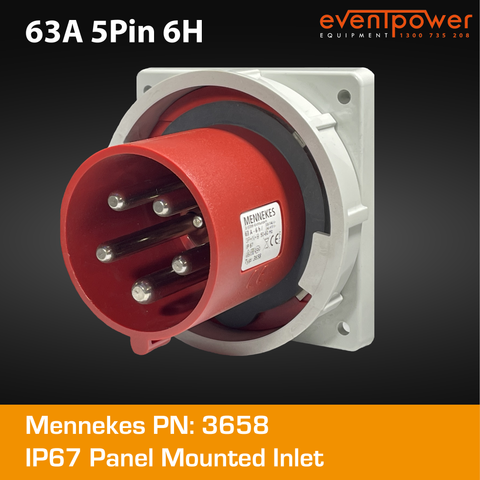 MENNEKES Panel inlet straight IP67 63A 5 PIN 400V