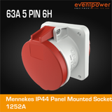 Mennekes IP44 Panel Mounted Socket - 63A 5 PIN