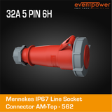 Mennekes IP67 Line Socket - 32A 5 PIN