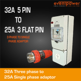 32A 3 Phase to 25A Flat Pin Single Phase