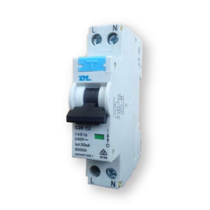 Circuit breaker single pole blue.