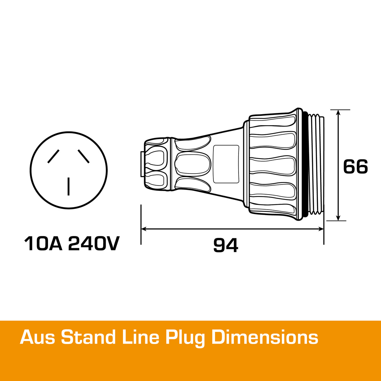 Australian 10A Plug 3 Flat PIN