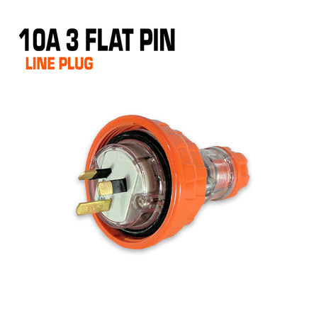 Australian 10 amp 3 flat pin line plug.