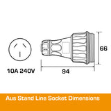 Australian 10A Socket 3 Flat PIN