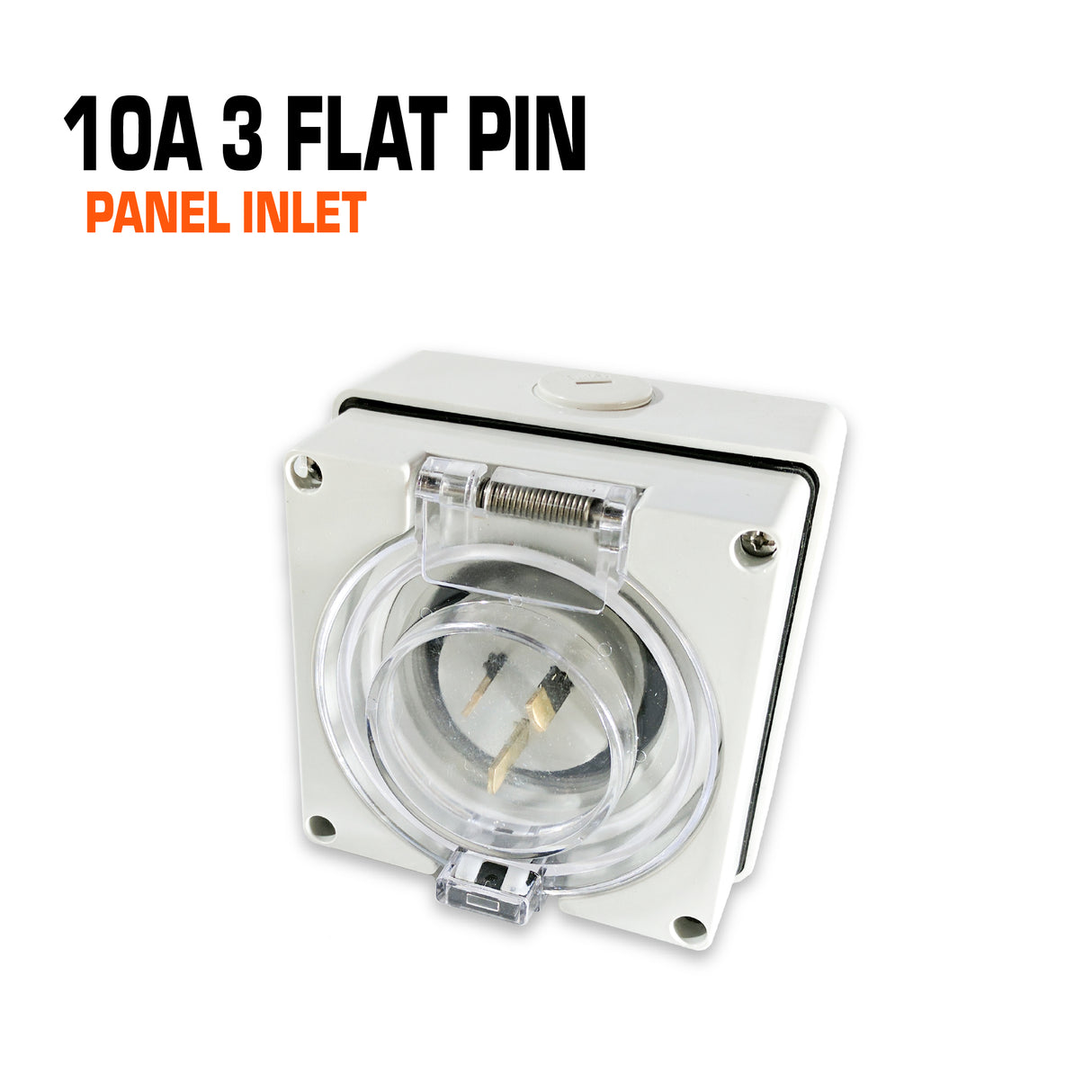 Australian 10 amp 3 flat pin panel inlet.