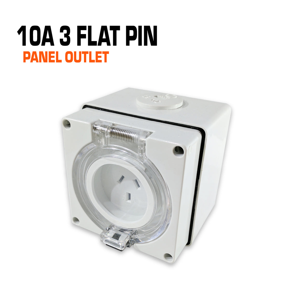 Australian 10 amp 3 flat pin panel outlet.