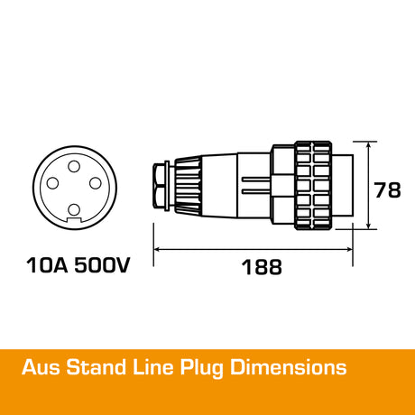 Australian 10A Three Phase Plug 4 PIN