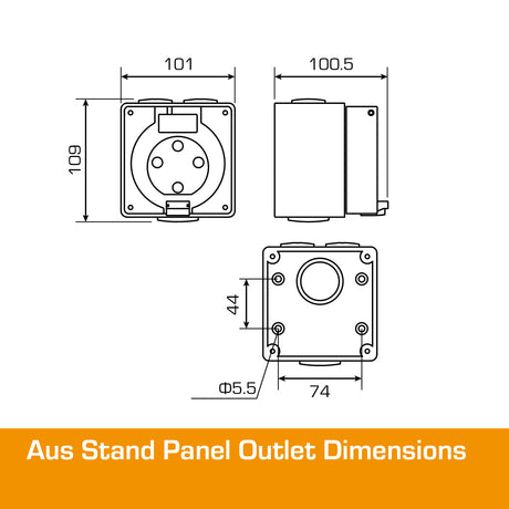 Australian Panel Outlet 10A 4 PIN