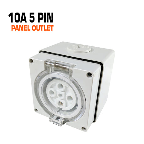 Australian 10 amp 5 pin panel outlet.