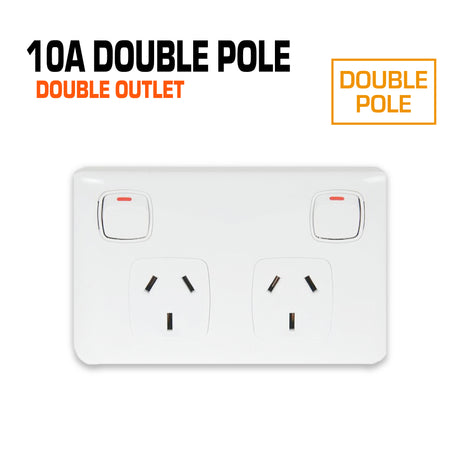 10 amp double pole power point double outlet.