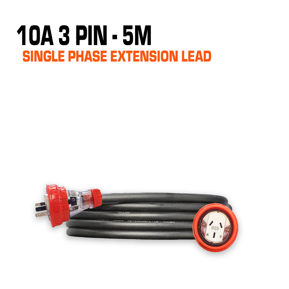 10 amp extension lead flat pin 5 metres