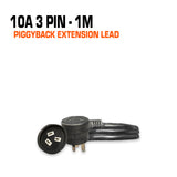 1m extension lead cord with piggyback.